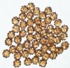 50 9mm Transparent Smoke Topaz Daisy Beads
